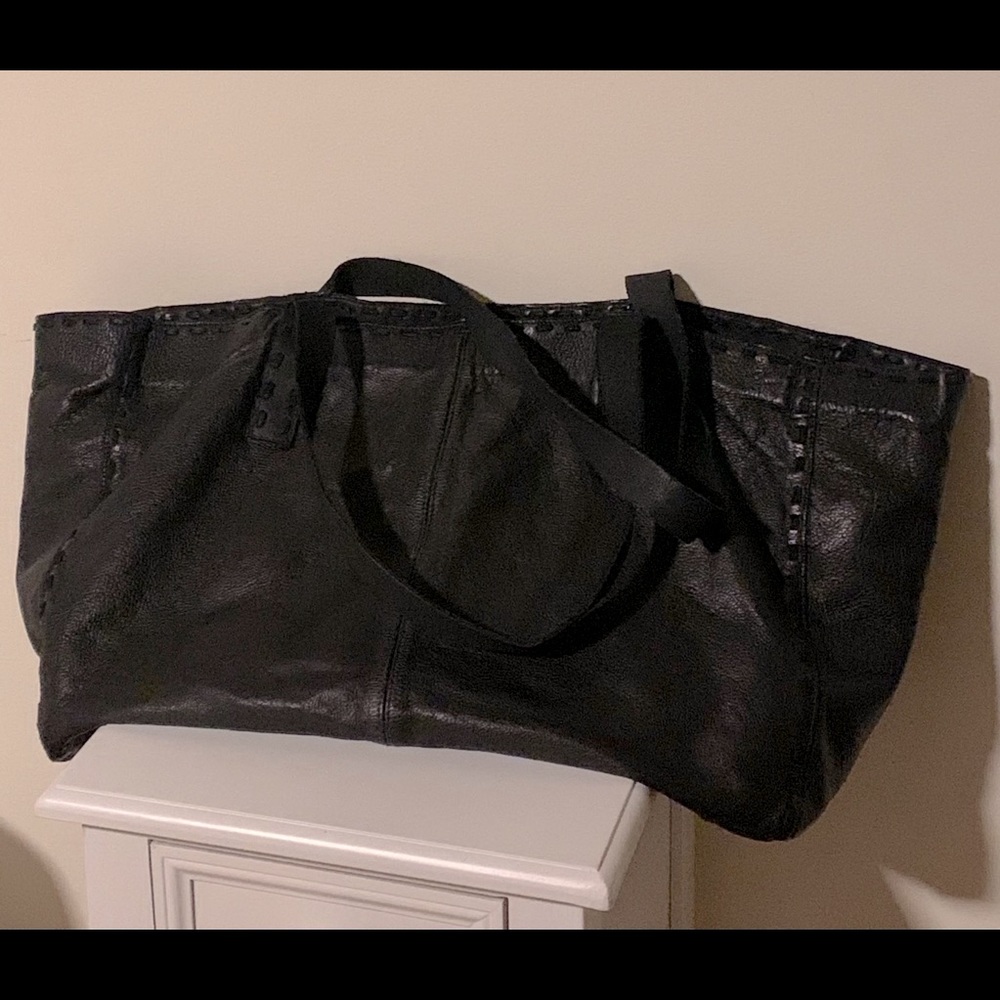 Free People Camille Black Leather Tote